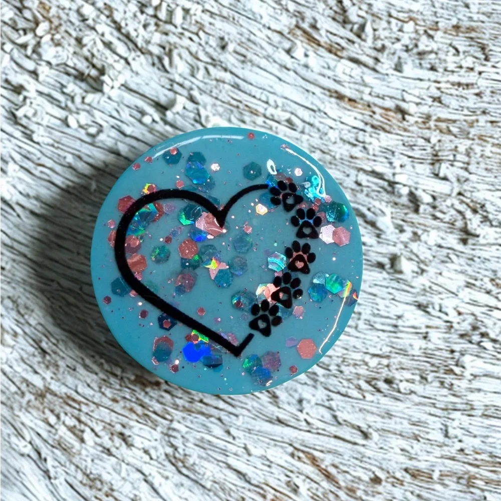Blue Glitter Phone Grip